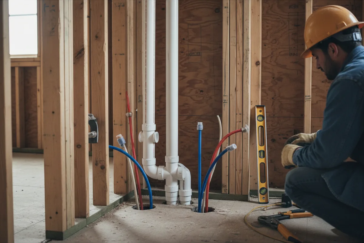 Drain and supply rough-in during Toilet Repair and Installation in Burden