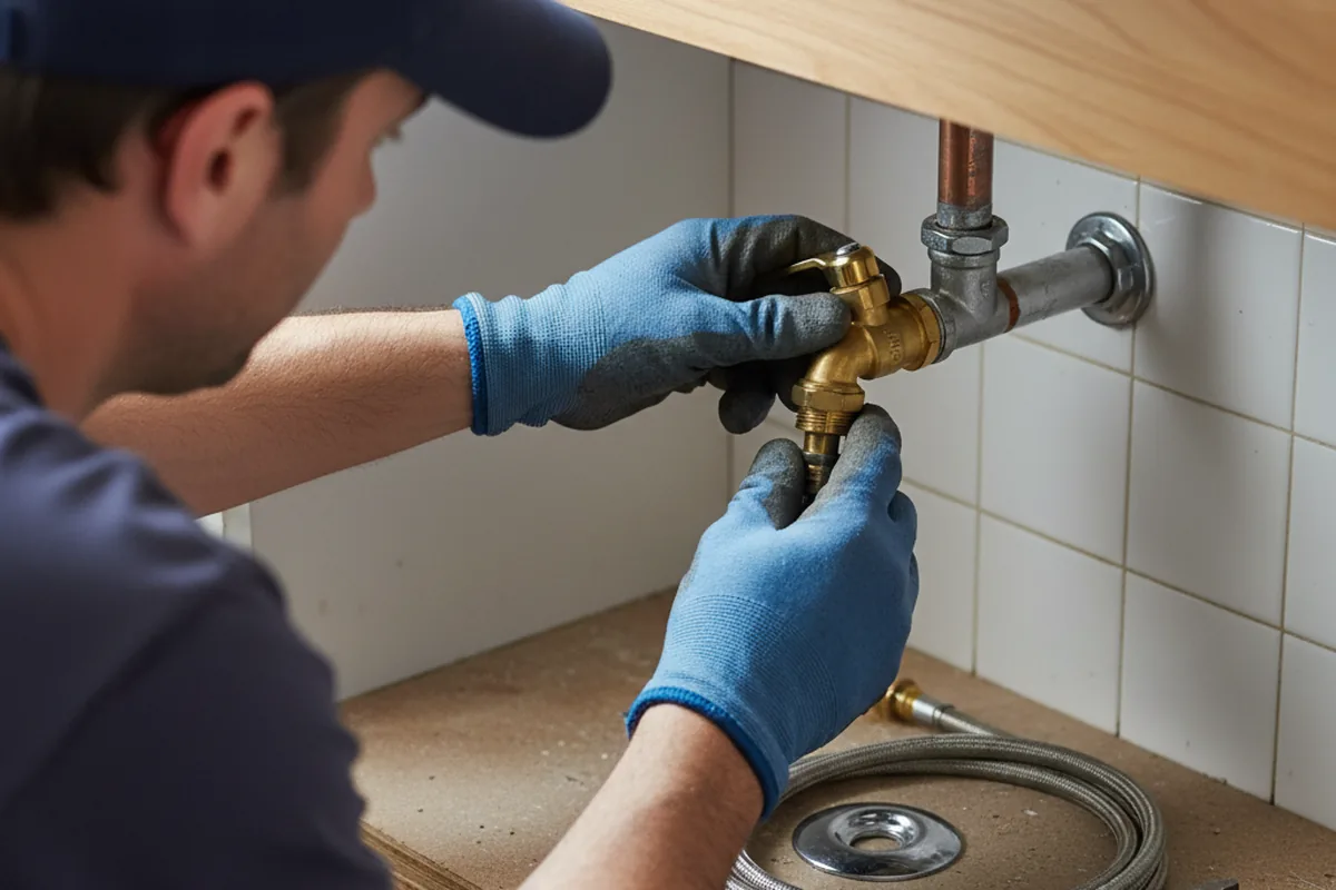 Shutoff valve and fitting work during Emergency Plumbing in Burden